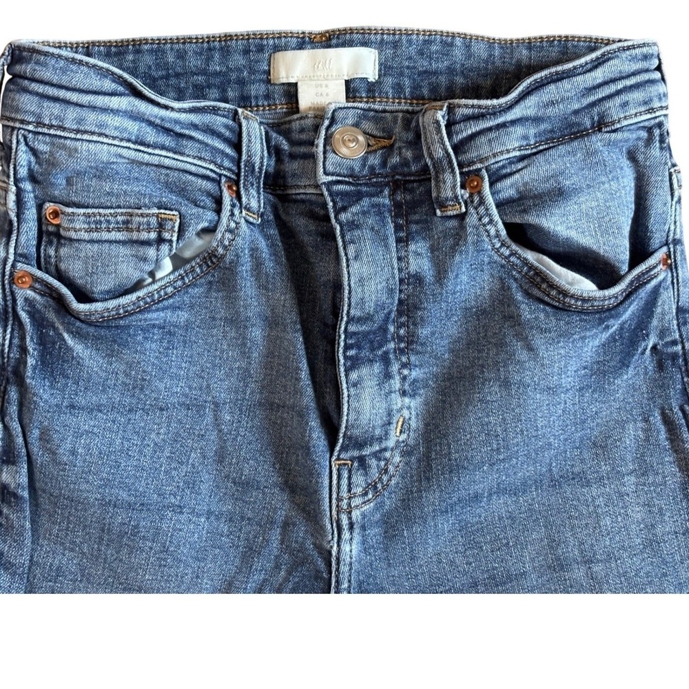 Y2K H M Womens Blue Denim Skinny High waisted Jeans US 6 Made in Pakistan